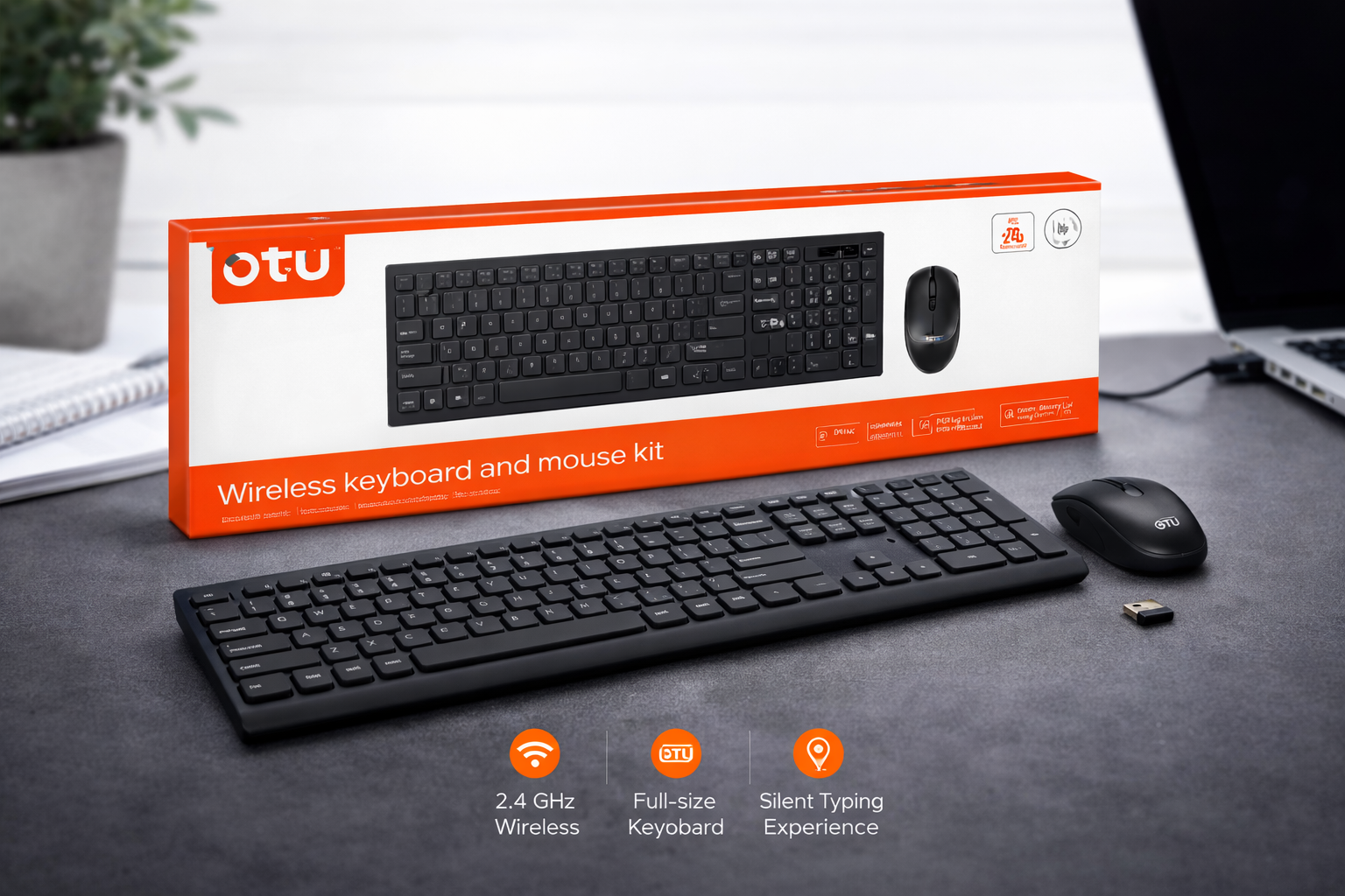 Kit Teclado y Mouse Inalámbricos Negro – Comodidad y Libertad sin Cables