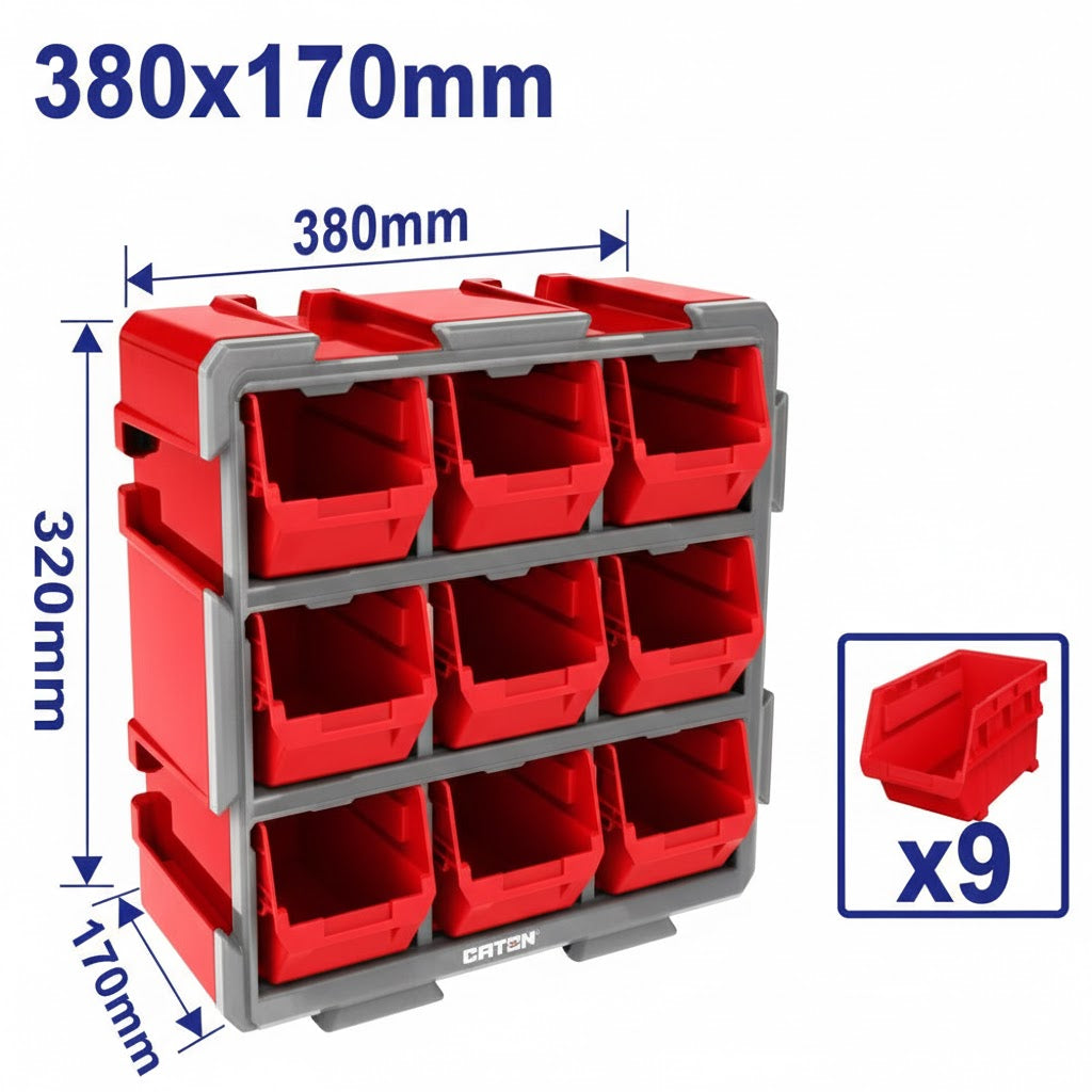 ¡Organización Total para tu Taller! Estante con 9 Contenedores Apilables