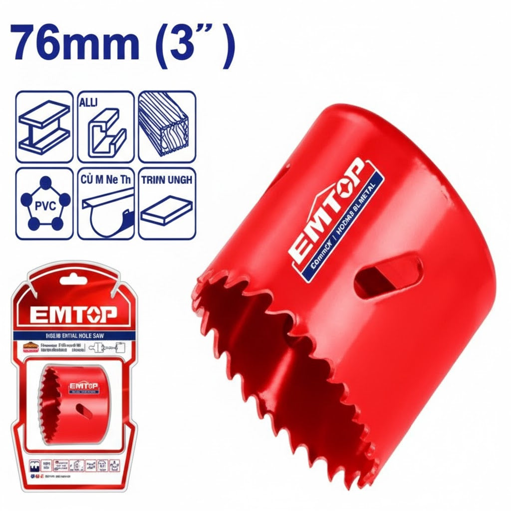 Sierra Copa Bimetálica EMTOP - Variedad de Medidas Profesionales