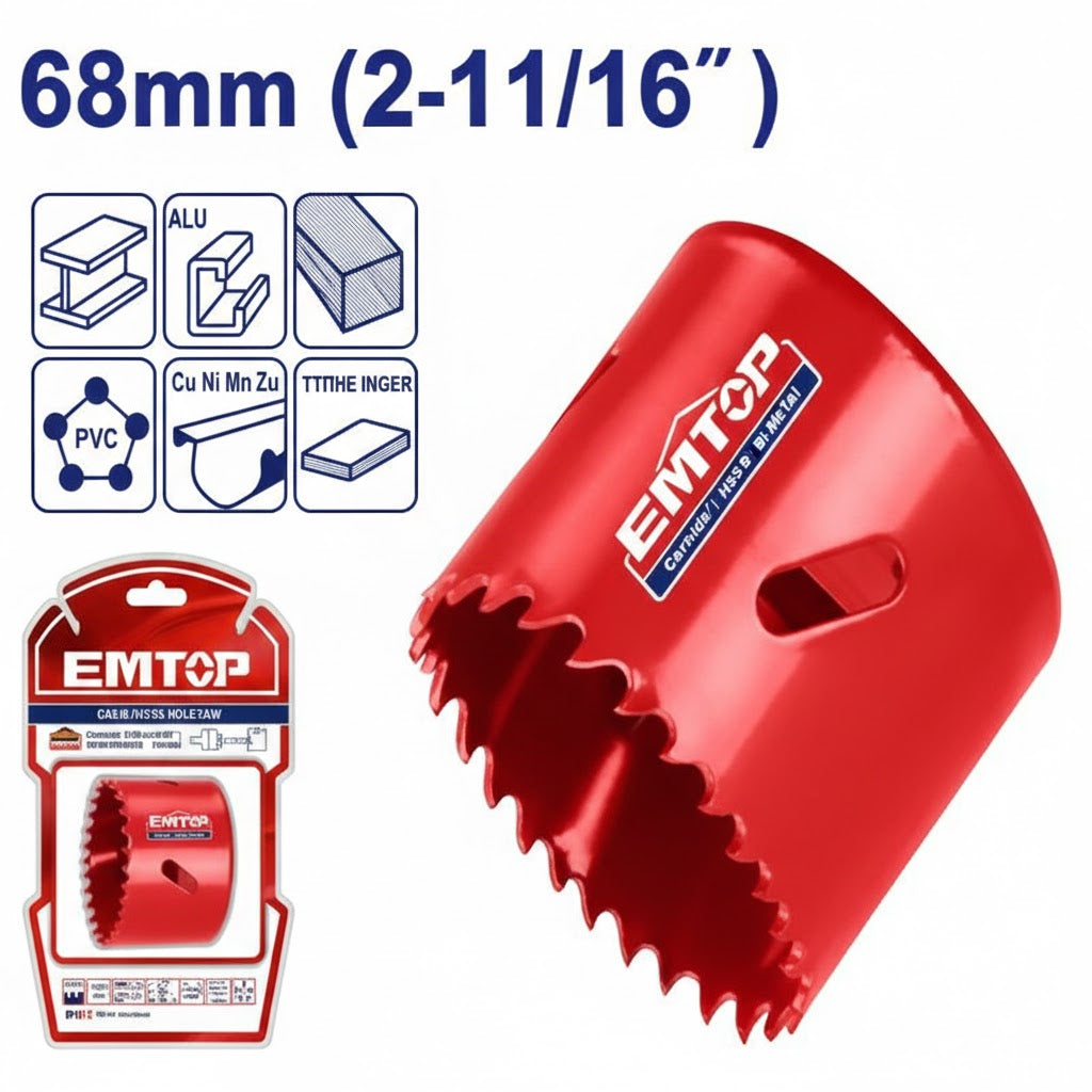 Sierra Copa Bimetálica EMTOP - Variedad de Medidas Profesionales
