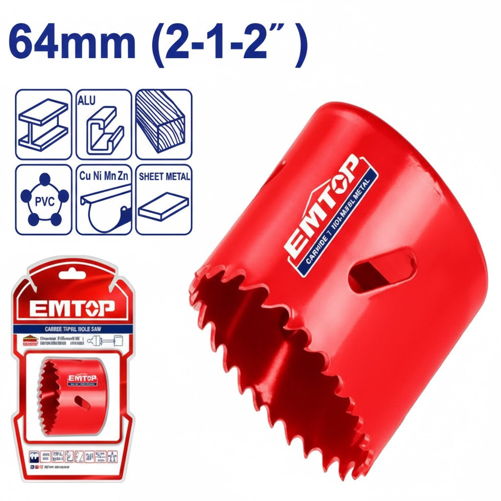 Sierra Copa Bimetálica EMTOP - Variedad de Medidas Profesionales