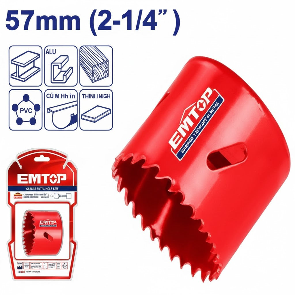 Sierra Copa Bimetálica EMTOP - Variedad de Medidas Profesionales
