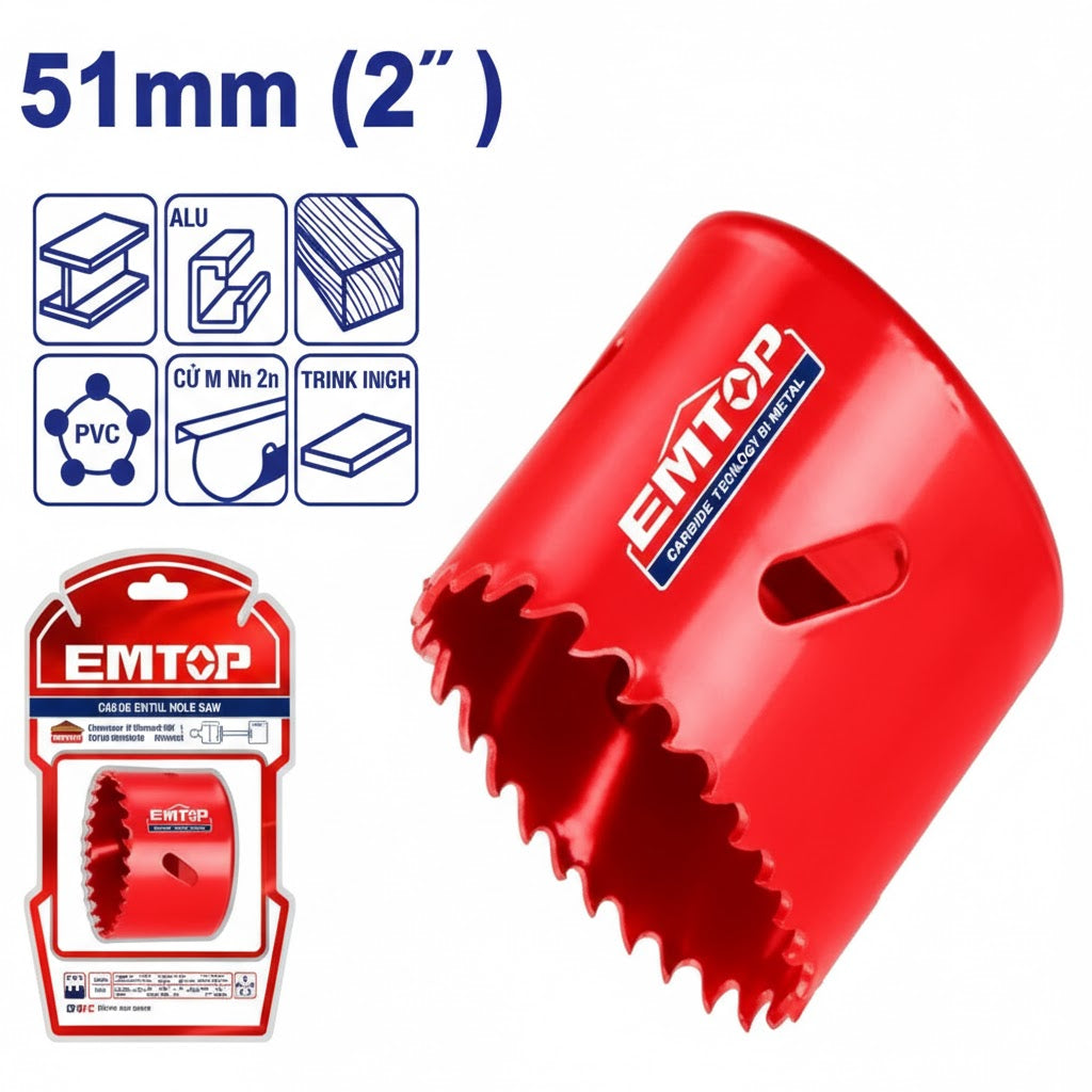 Sierra Copa Bimetálica EMTOP - Variedad de Medidas Profesionales