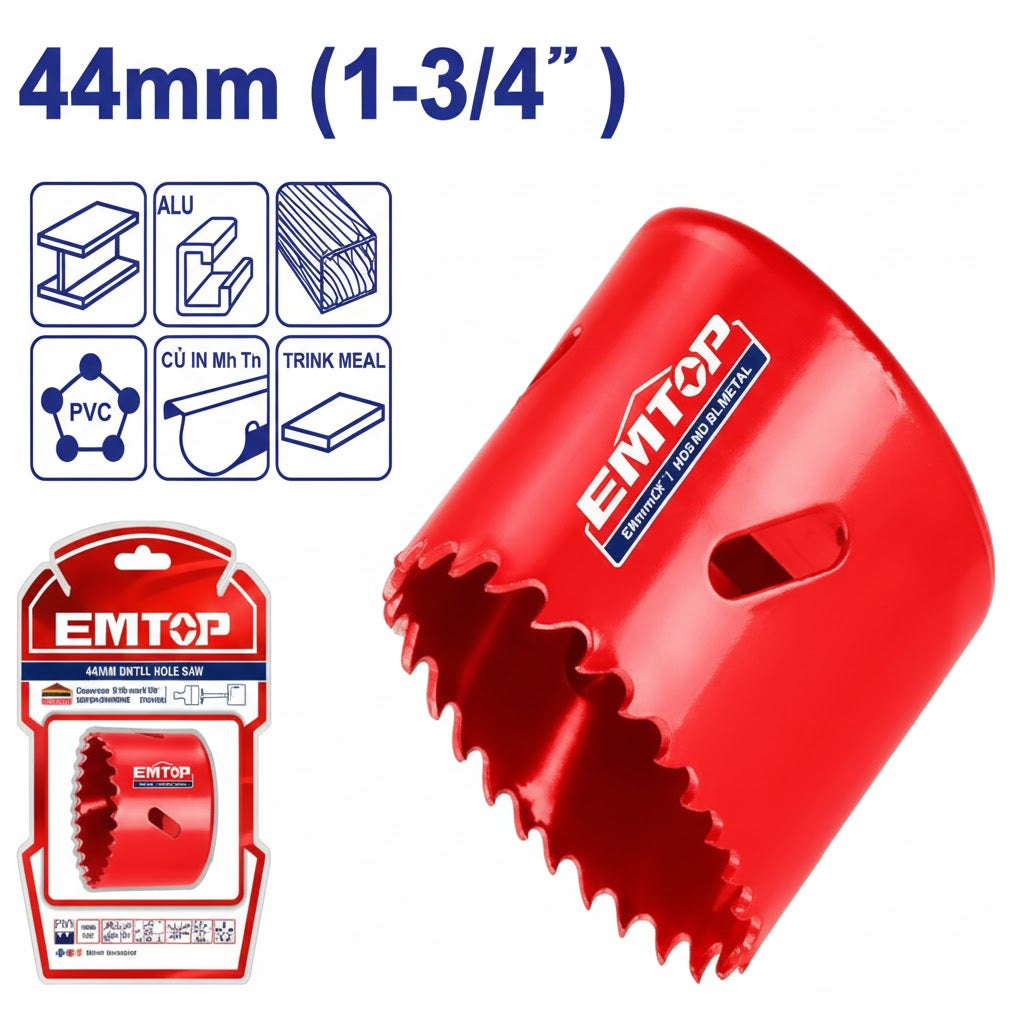 Sierra Copa Bimetálica EMTOP - Variedad de Medidas Profesionales