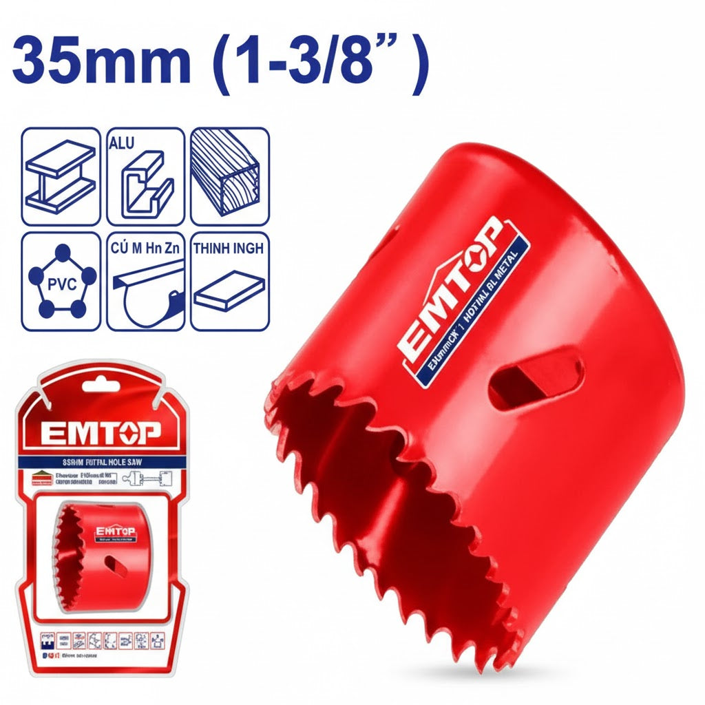 Sierra Copa Bimetálica EMTOP - Variedad de Medidas Profesionales