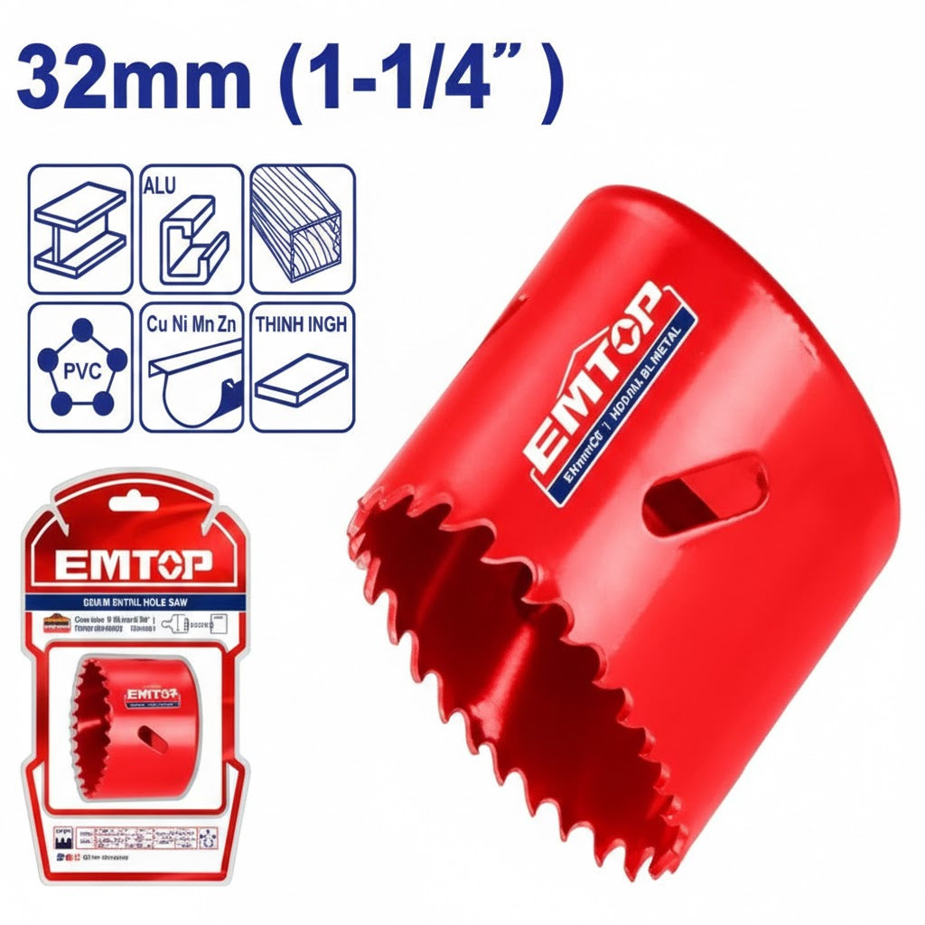 Sierra Copa Bimetálica EMTOP - Variedad de Medidas Profesionales
