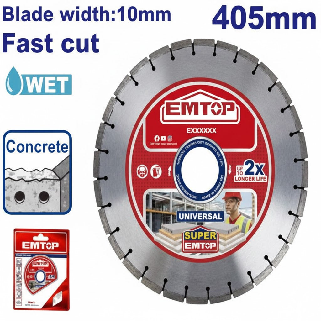 Disco de Diamante Segmentado EMTOP – Corte Maestro en Concreto