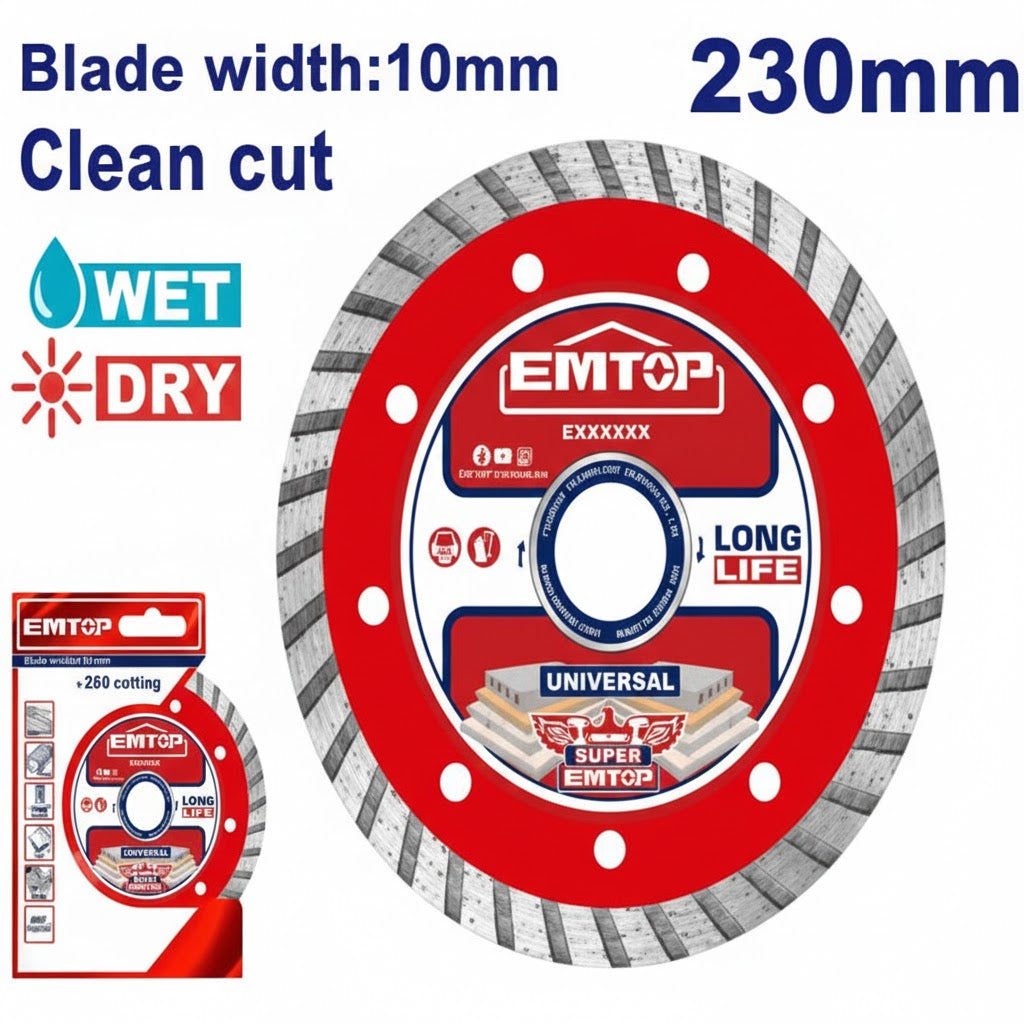 Disco de Diamante Turbo EMTOP – Velocidad y Acabado Profesional