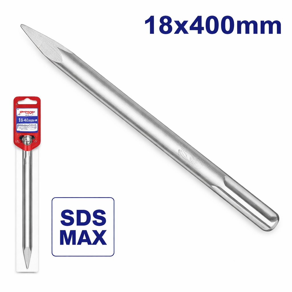 Cincel de Punta SDS MAX EMTOP – Rendimiento Industrial en Demolición