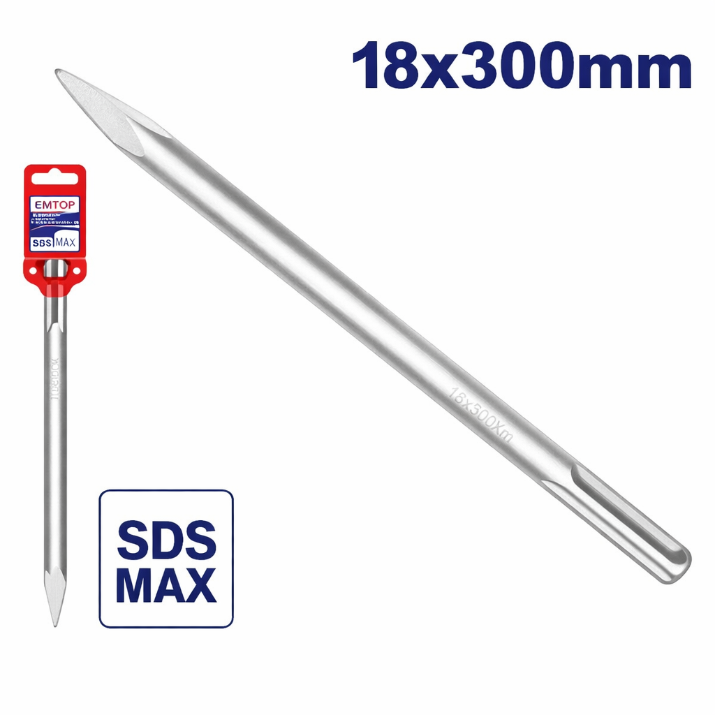 Cincel de Punta SDS MAX EMTOP – Rendimiento Industrial en Demolición