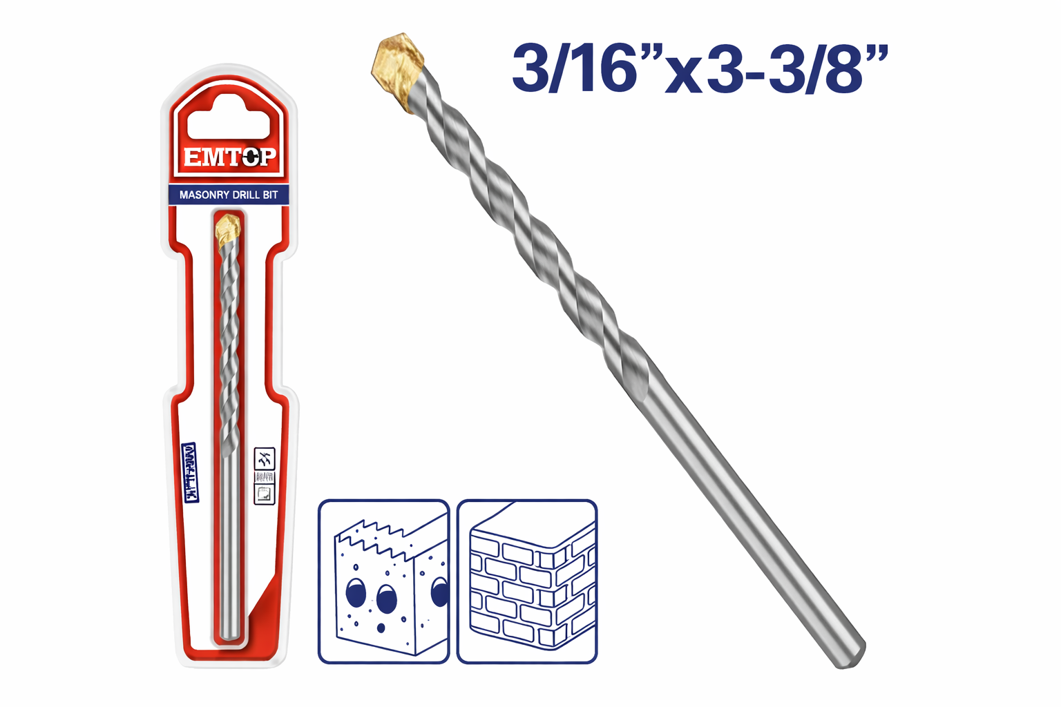 Brocas para Mampostería EMTOP – Precisión y Perforación de Alto Nivel