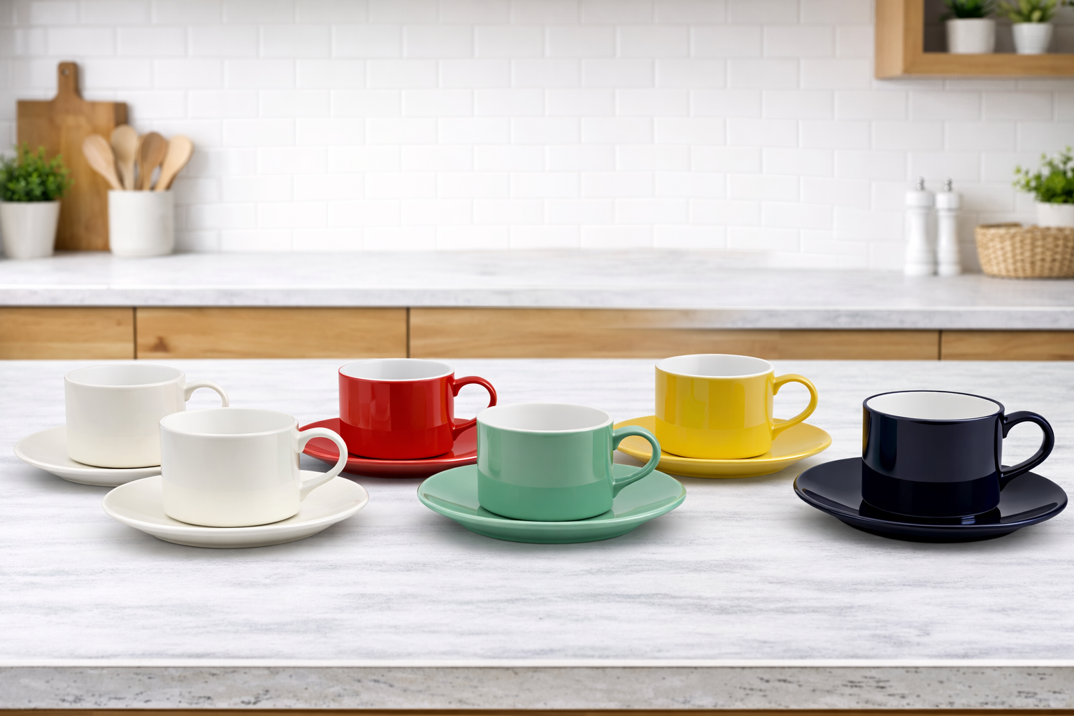 Juego de taza de cerámica de 4 piezas.