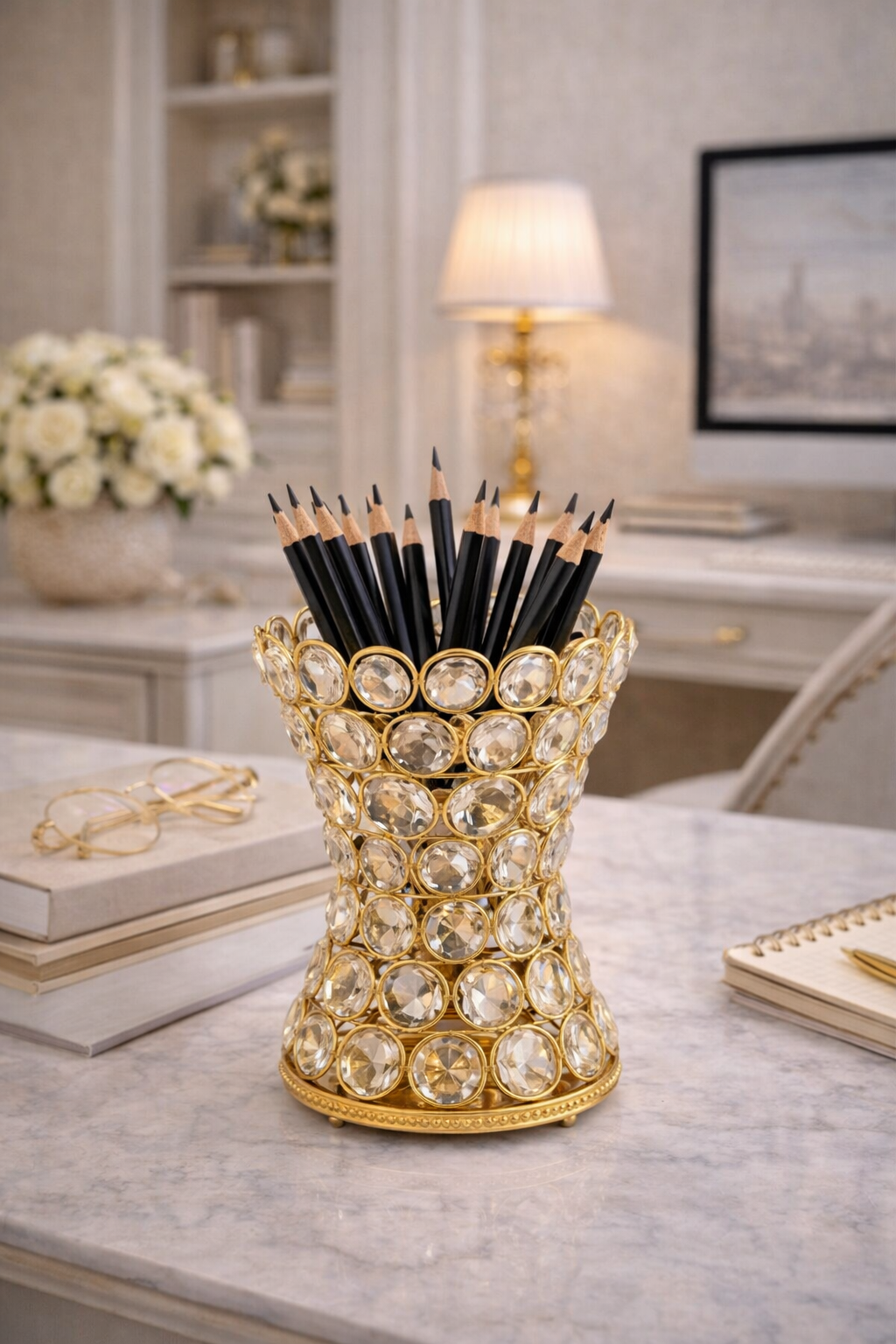 Portalápices Dorado – Elegante y Práctico