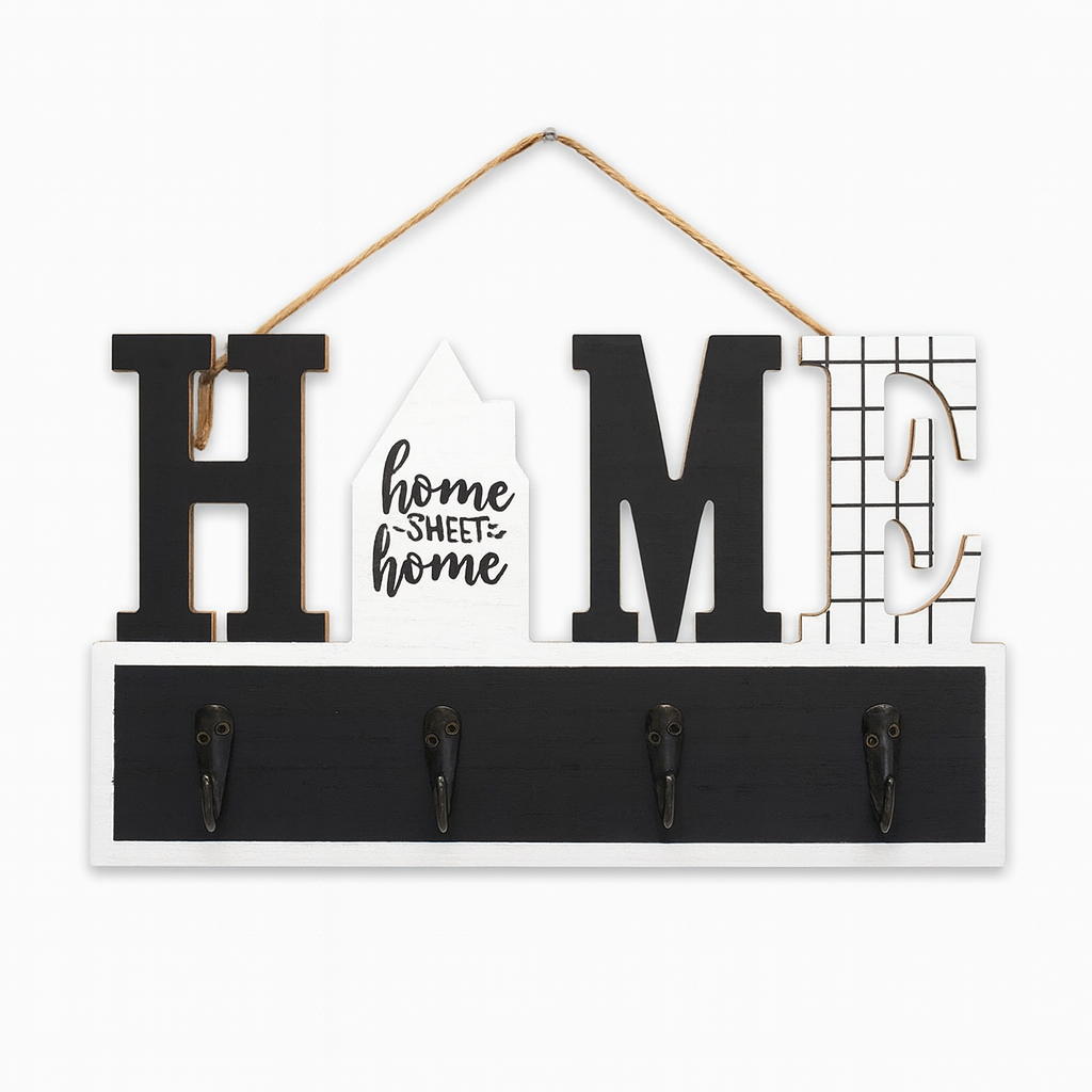 ADORNO DECORATIVO CON GANCHOS PARA PARED  – Organiza y Decora con Estilo Natural