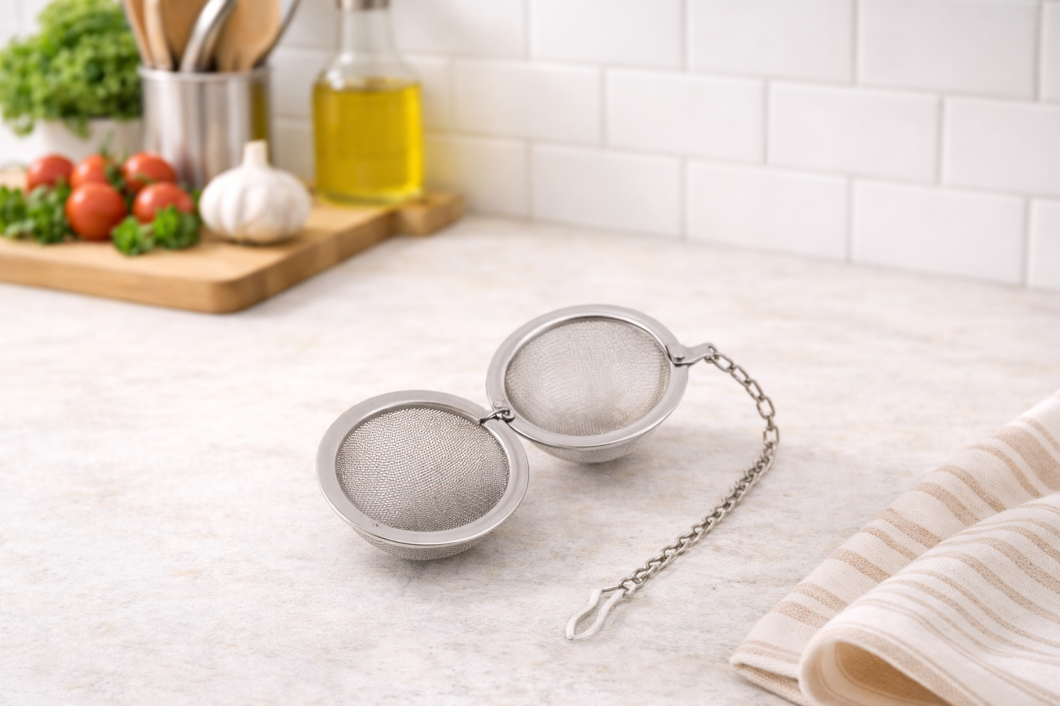 Bola de Malla Metálica para Té – Práctica, Reutilizable y de Acero Inoxidable