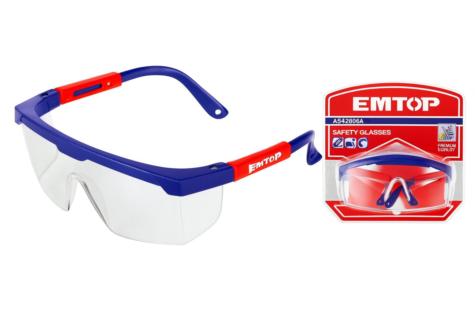 Gafas de seguridad con patillas ajustables y protección lateral envolvente