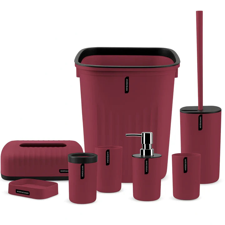 Set de Baño Moderno Texturizado – 8 Piezas