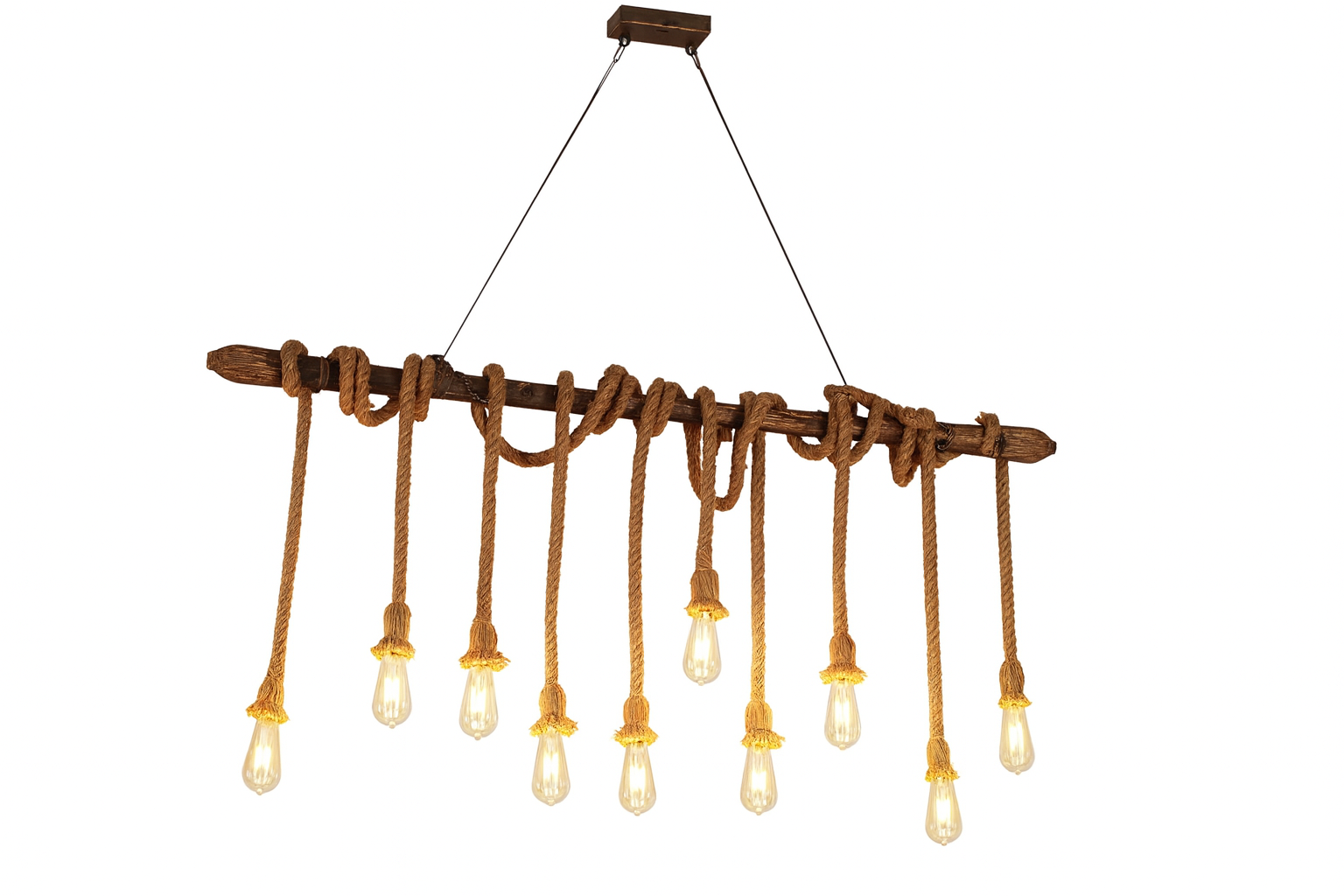 Lampara colgante de soga