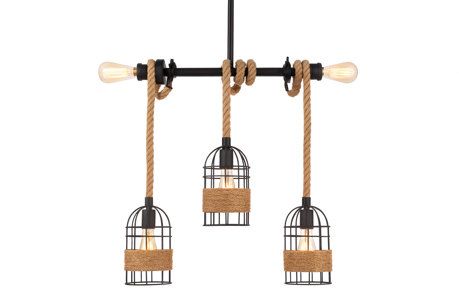 Lampara colgante de soga