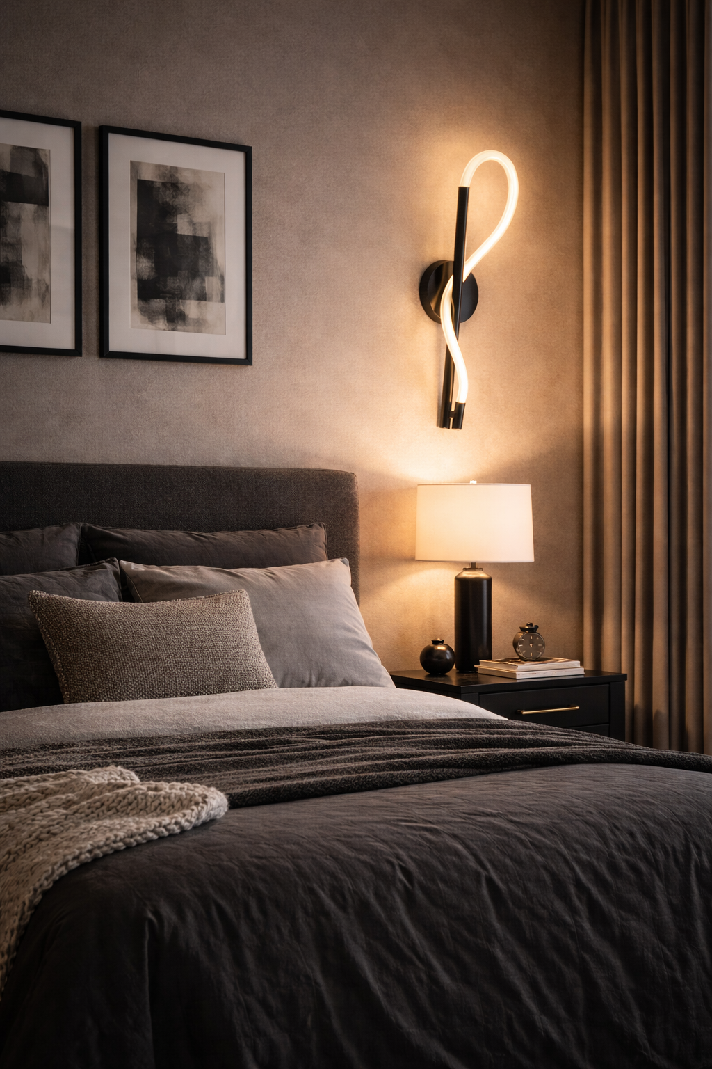 Aplique de Pared LED – Negro Elegante