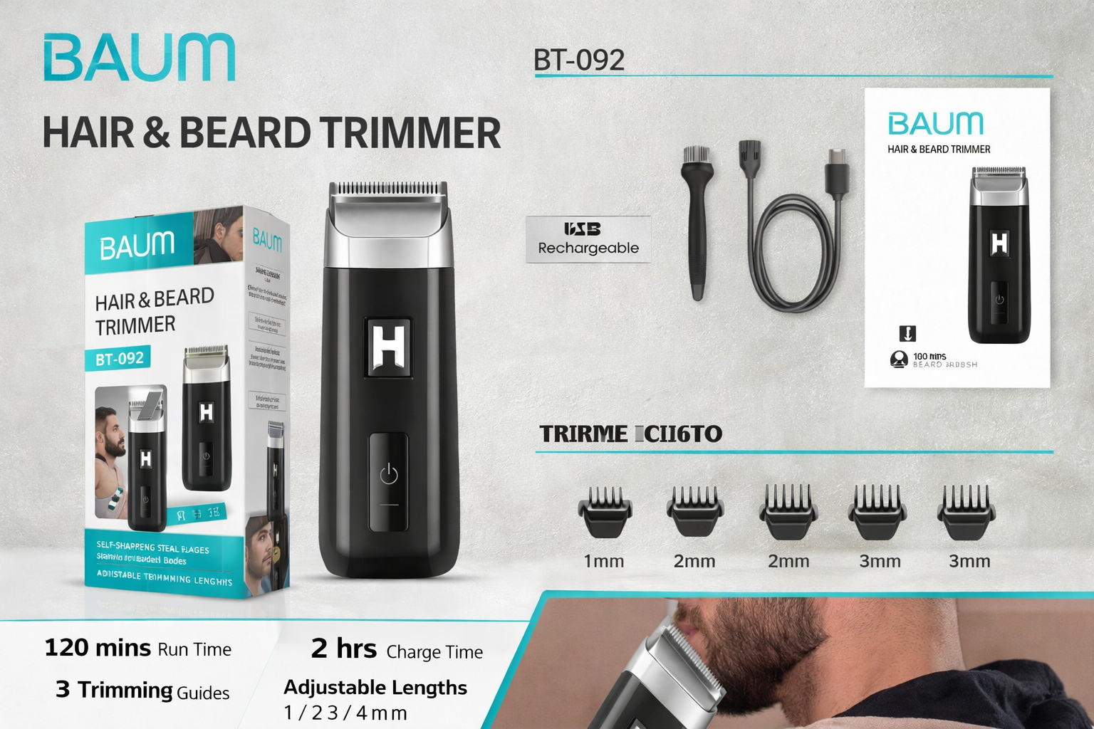 Recortador de Cabello y Barba Profesional – Precisión y Estilo a tu Medida