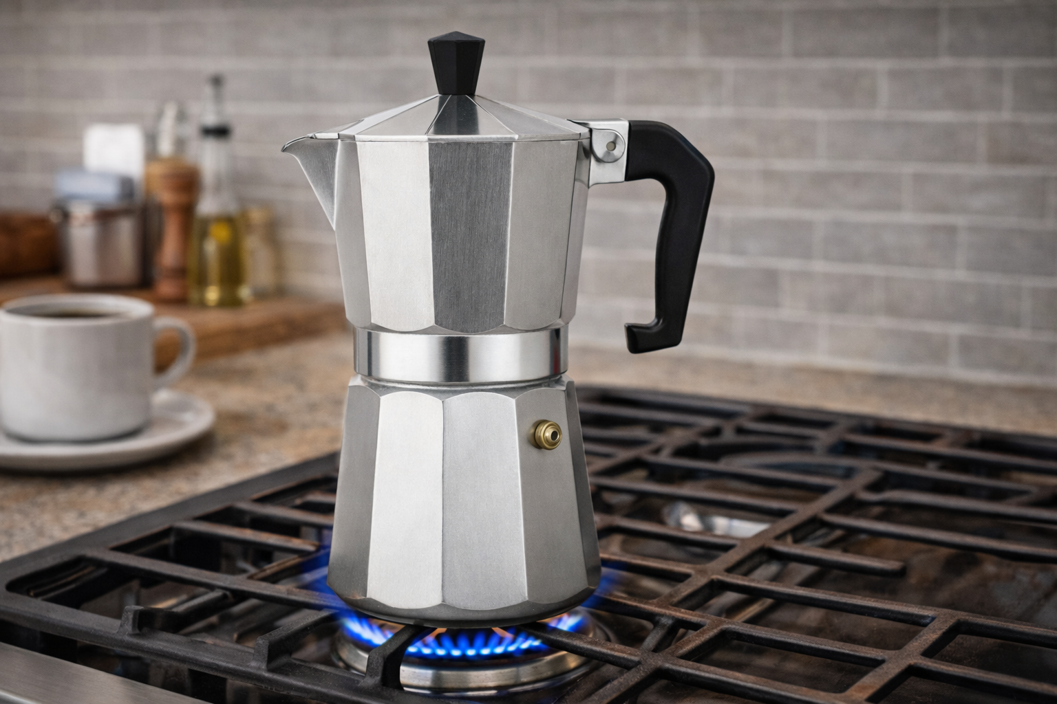 Cafetera italiana – De aluminio, estilo moka clásica para espresso