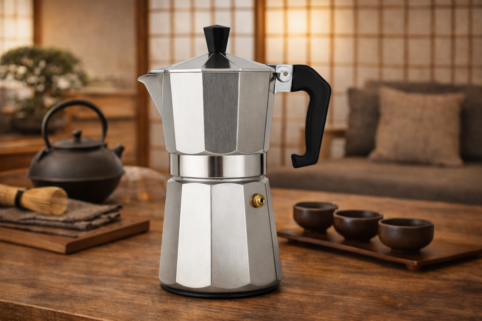 Cafetera italiana – De aluminio, estilo moka clásica para espresso