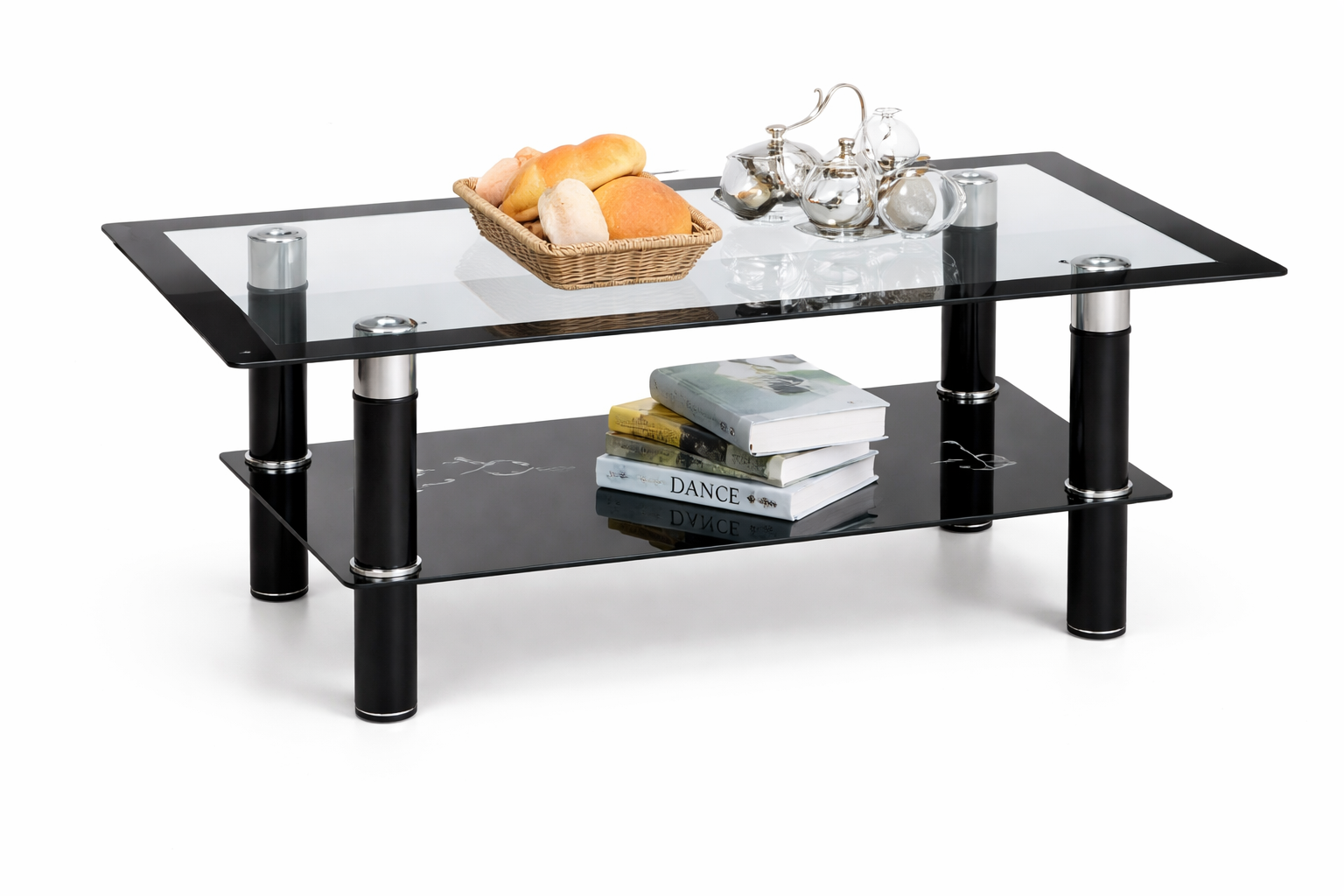 Mesa de Centro de Vidrio y Metal