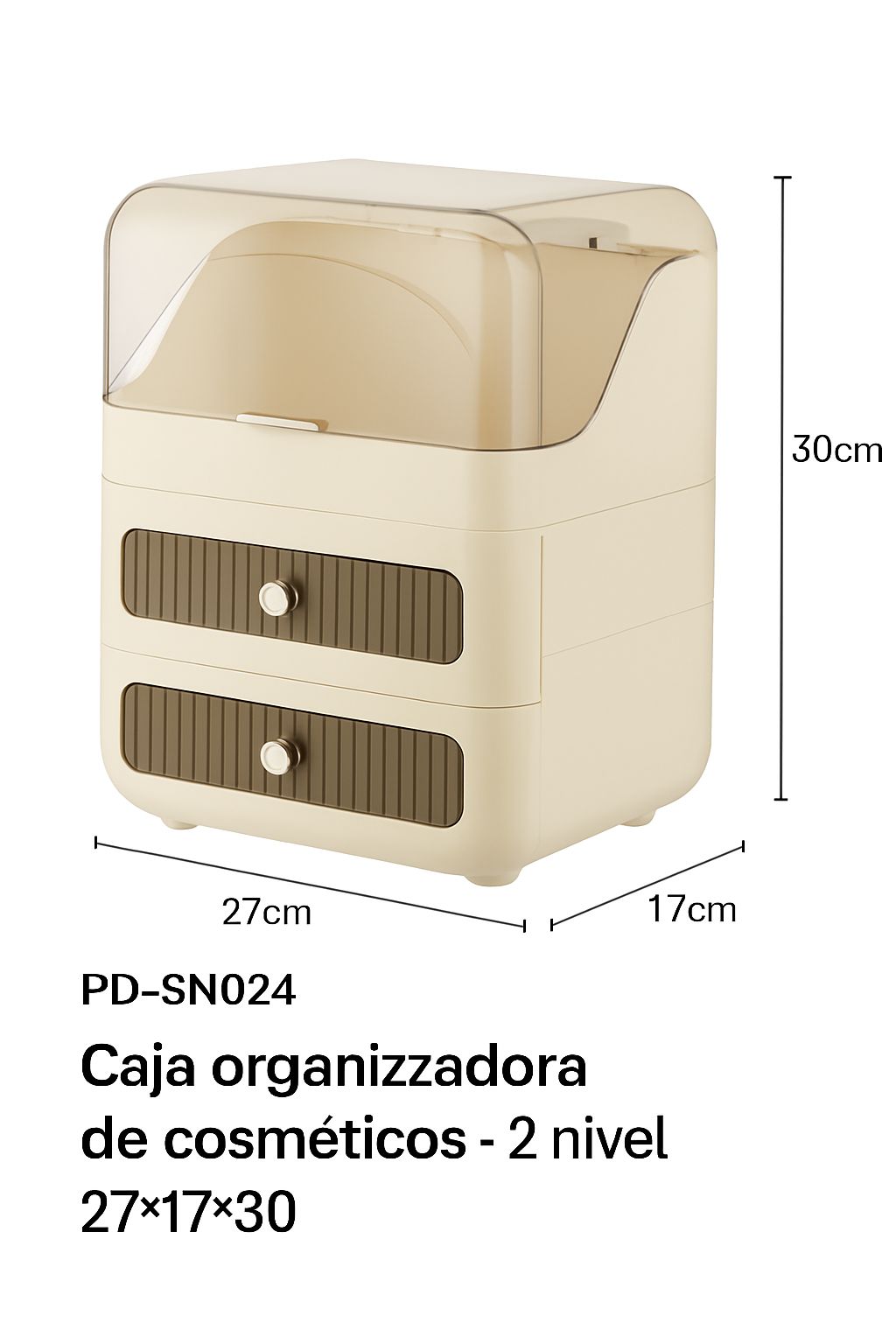 Caja organizadora de cosméticos - 2 nivel