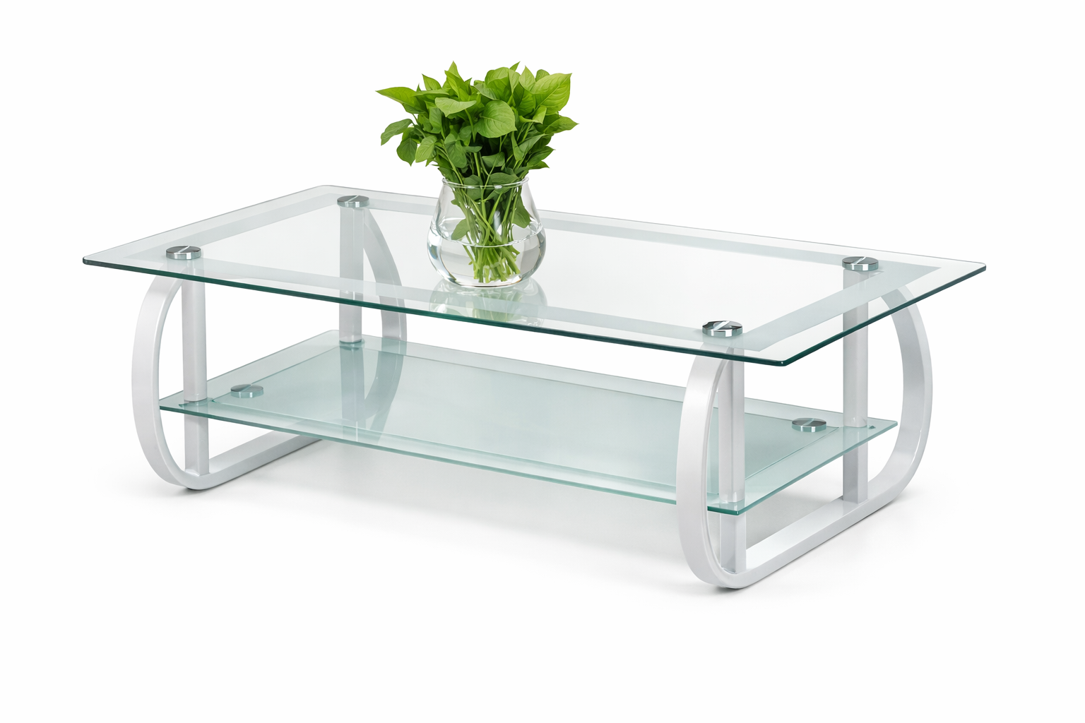 Mesa de Centro de Vidrio y Metal