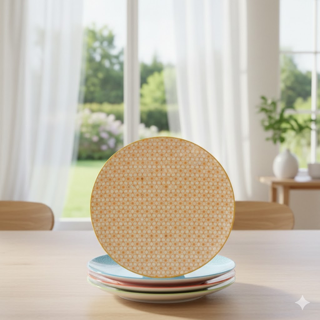 Plato con esmalte en relieve