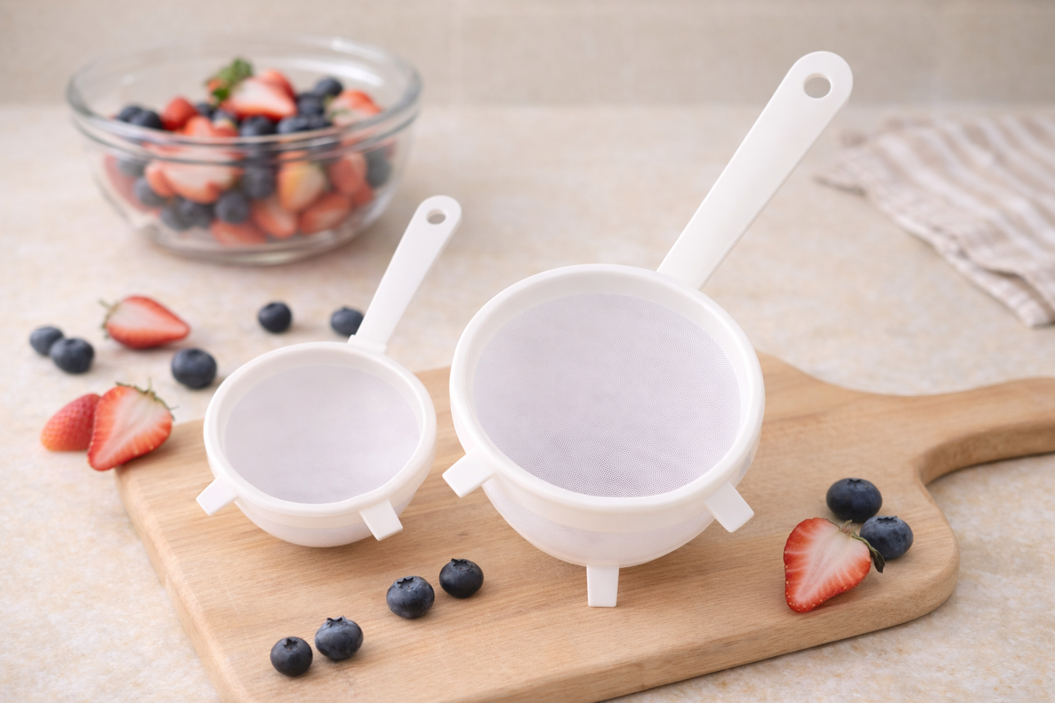 Colador de Plástico con Mango – Práctico, Ligero y Resistente