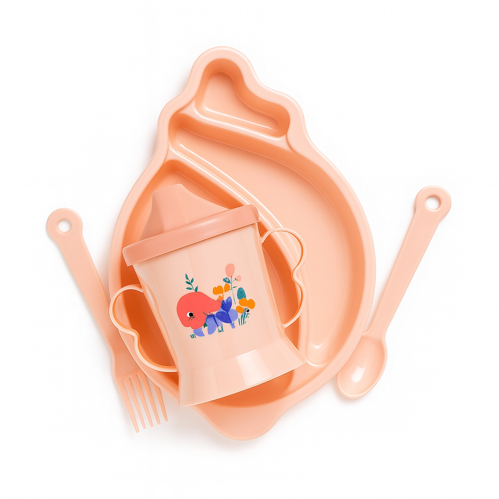 Set de plato y vaso y cuchara plastico