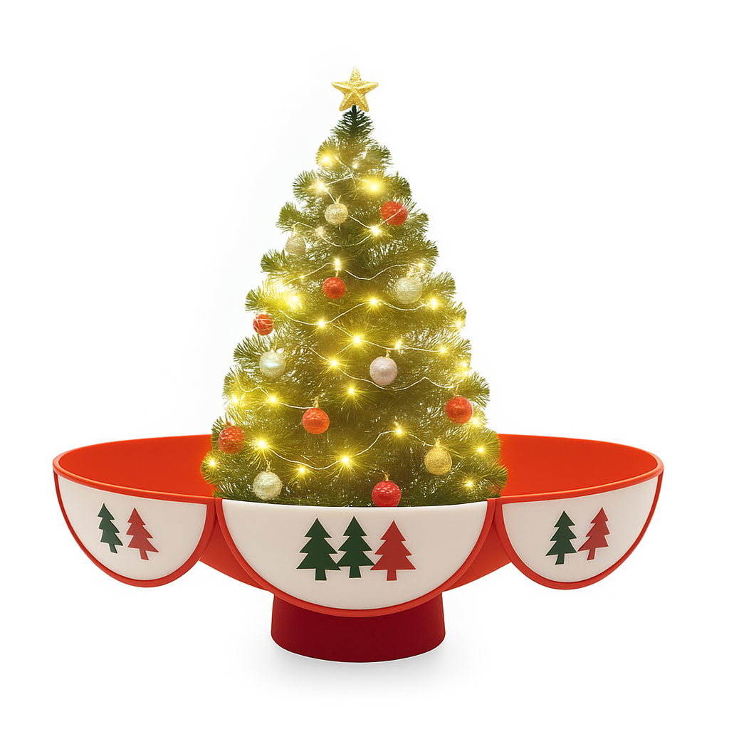 Árbol con luz y nieve