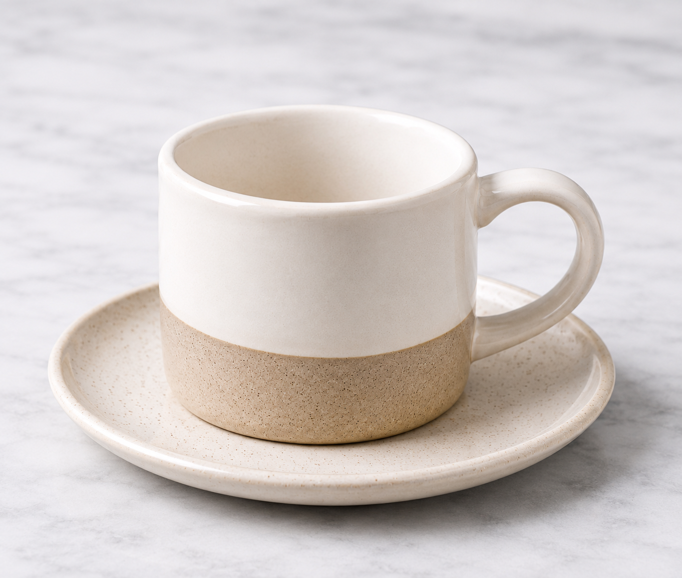 Juego de taza y plato ceramica