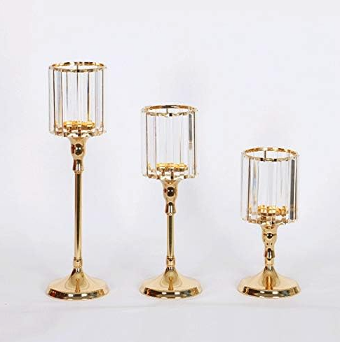 Set de Candelabros (3 Piezas) – Estilo Nórdico Retro | Metal + Cristal