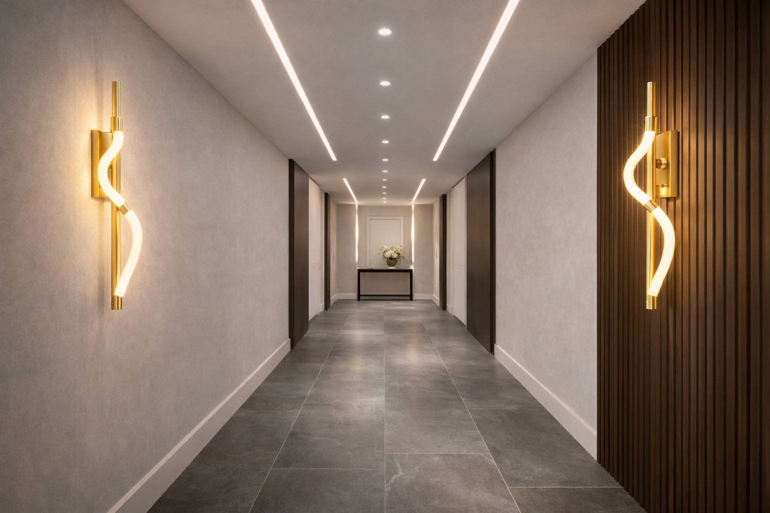 Lámpara de pared LED dorada moderna: elegante diseño en forma de S para espacios contemporáneos 
