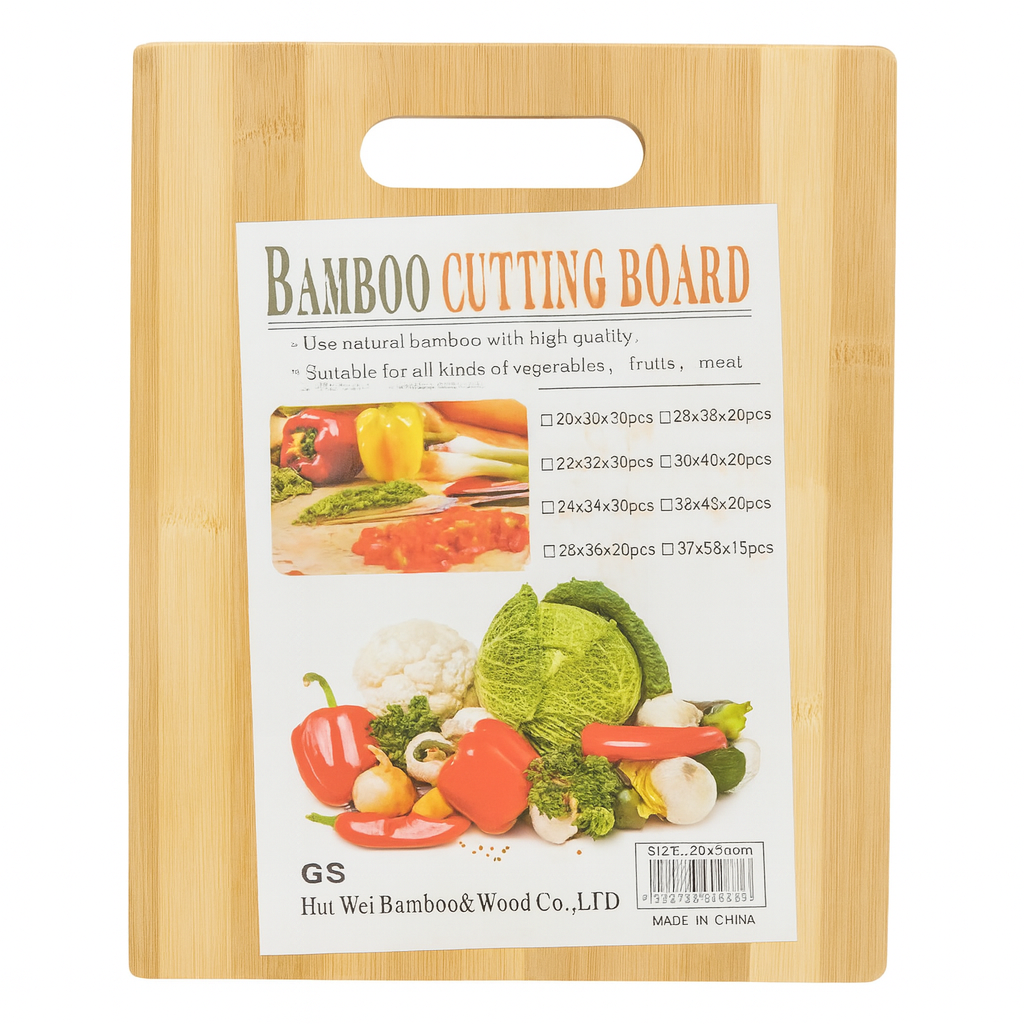 Tabla para picar de bambú 20 × 30 × 0.8 cm – ecológica y resistente