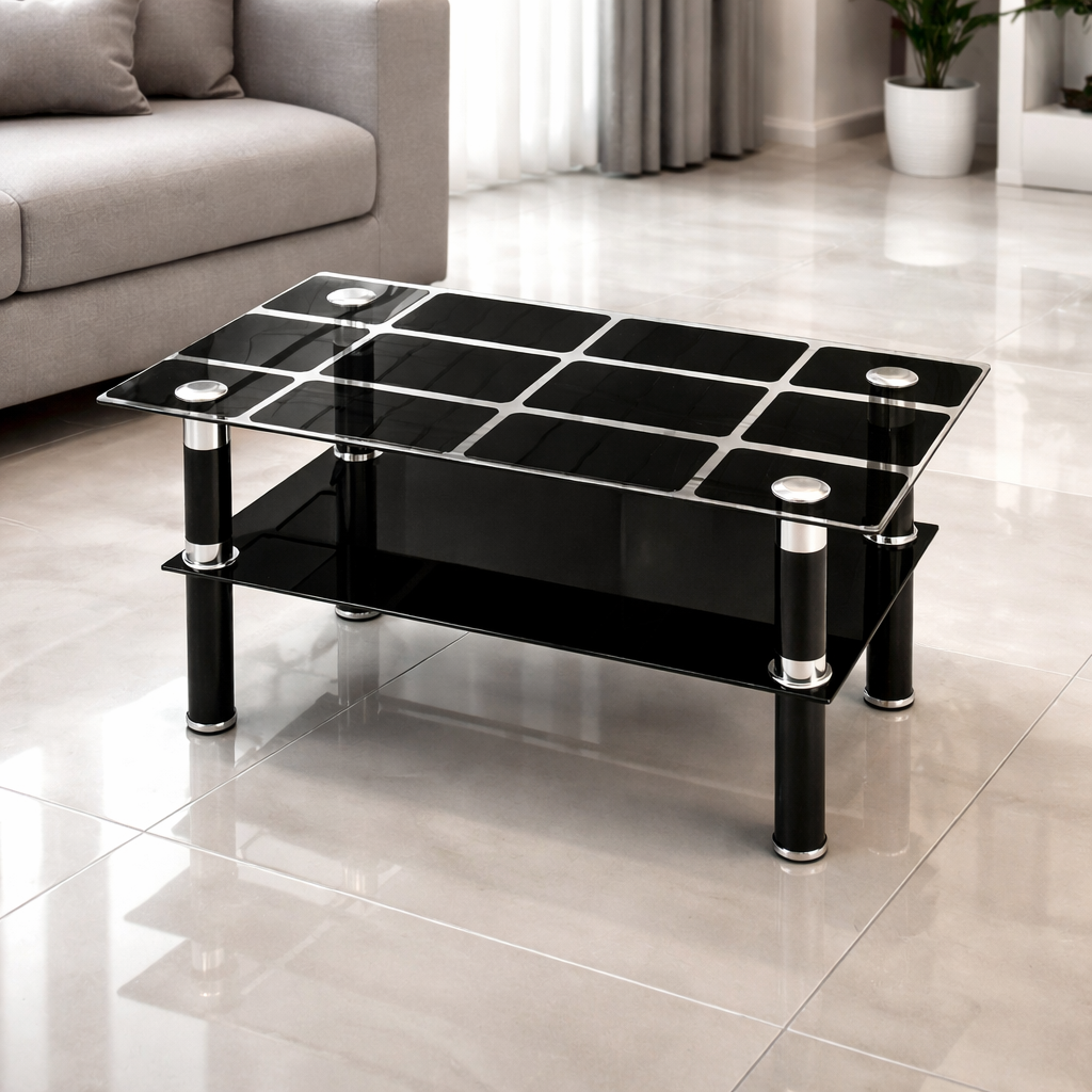 Mesa de Centro de Vidrio y Metal