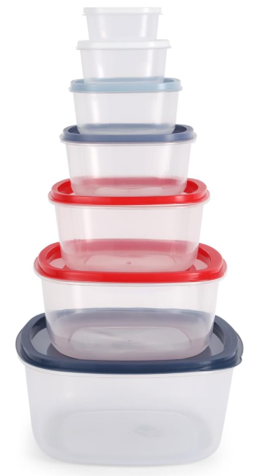 Set de 7 tápers plásticos para almacenamiento | Diferentes tamaños