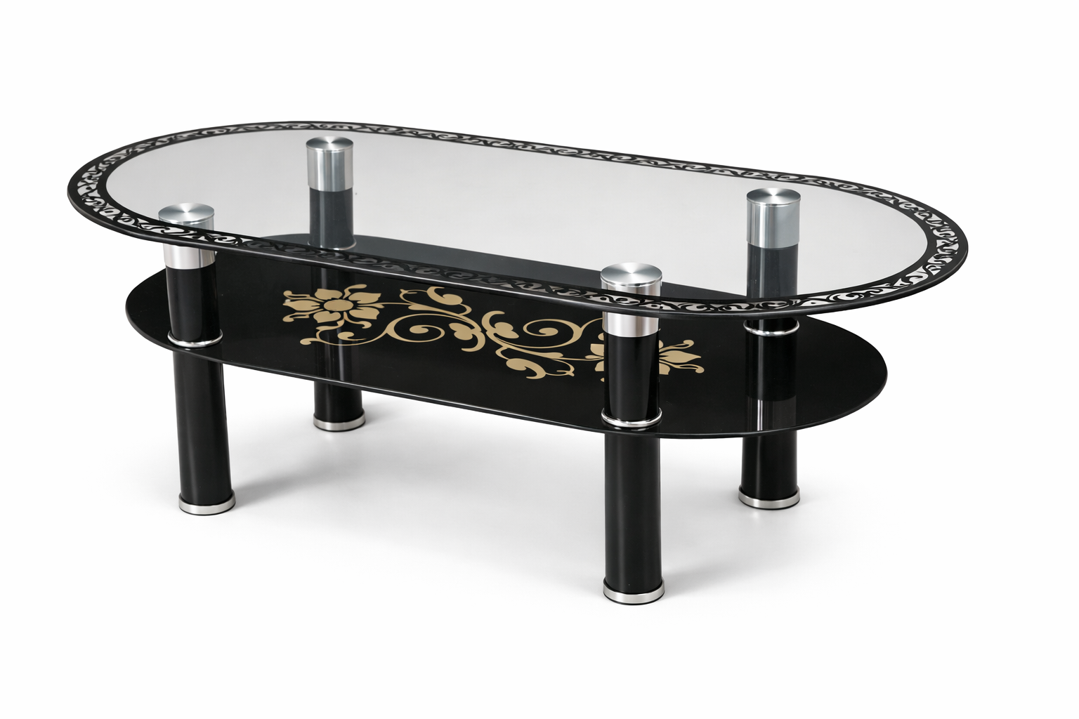 Mesa de Centro de Vidrio y Metal