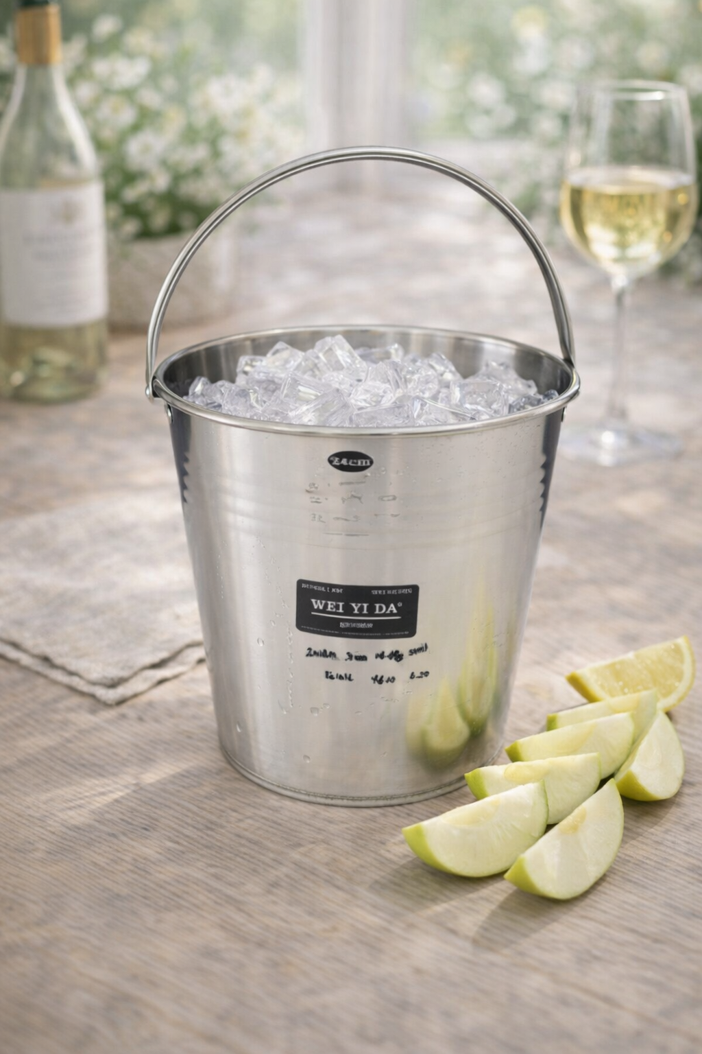 Cubeta metálica para hielo