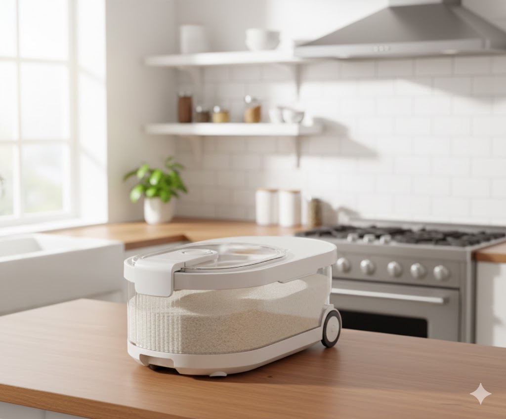 Cubo Dispensador de Plástico para Arroz