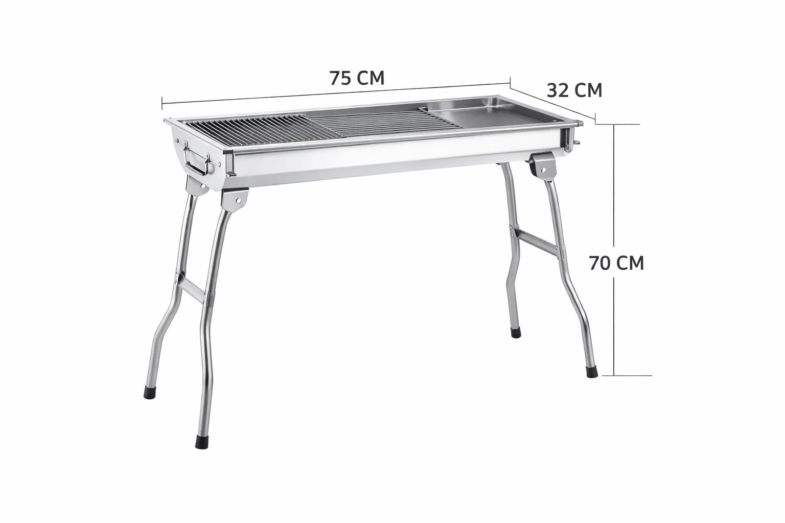 Churrasquera de metal a carbón portátil