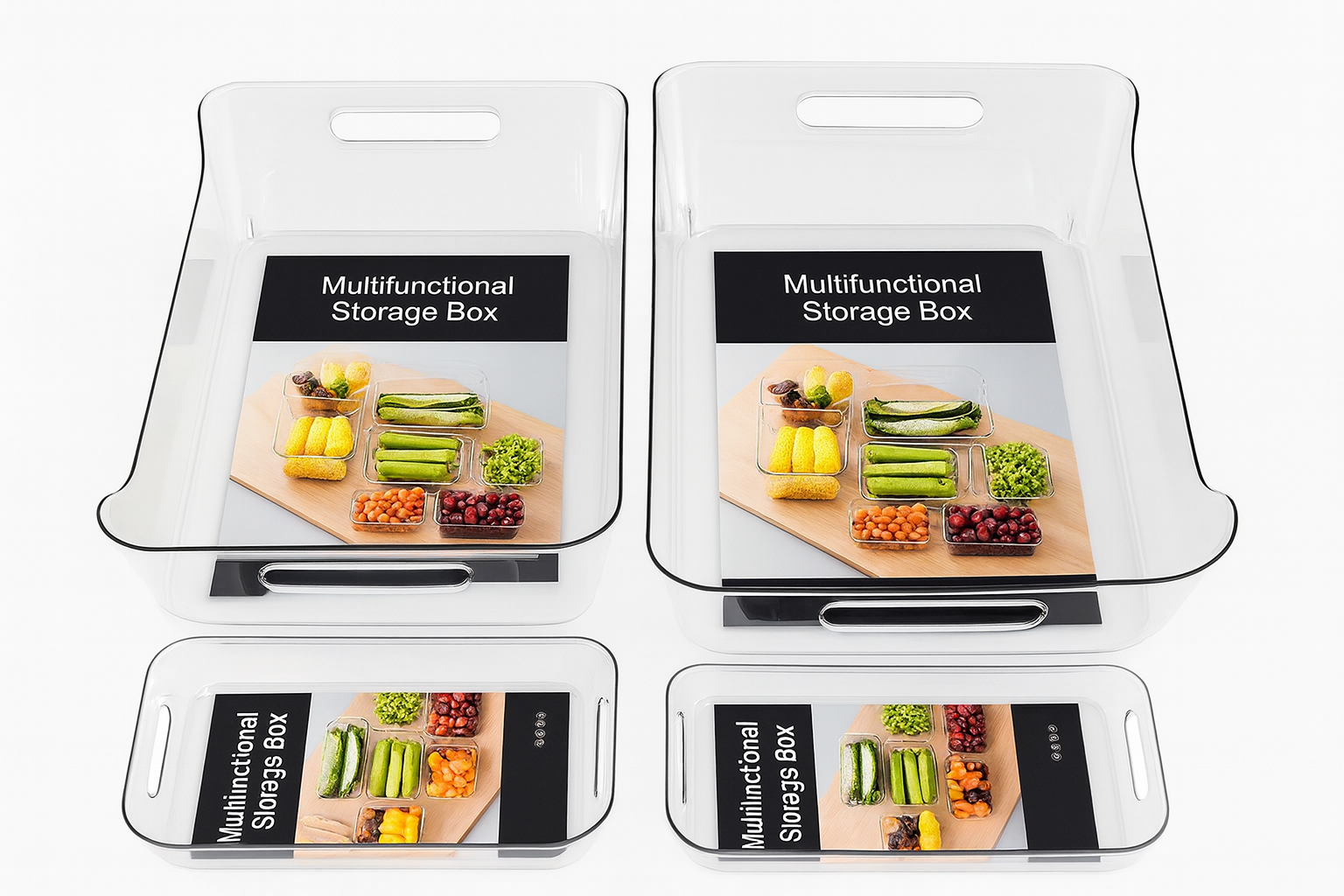 Bandeja Organizadora para Refrigerador – Plástico | 34.5 × 25 × 14.5 cm