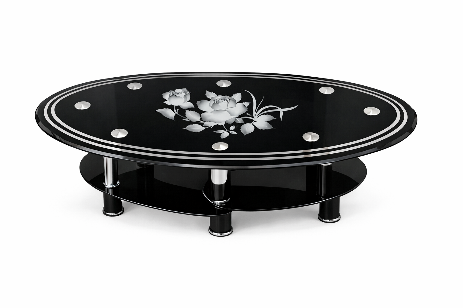 Mesa de Centro de Vidrio y Metal