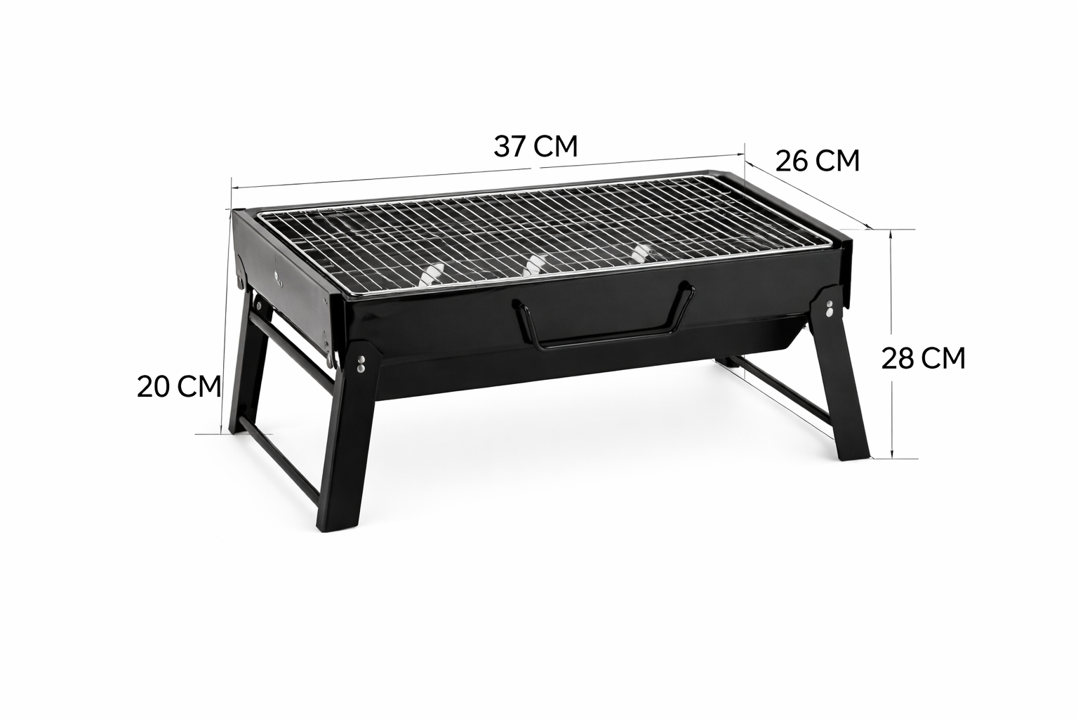 Churrasquera de metal a carbón portátil