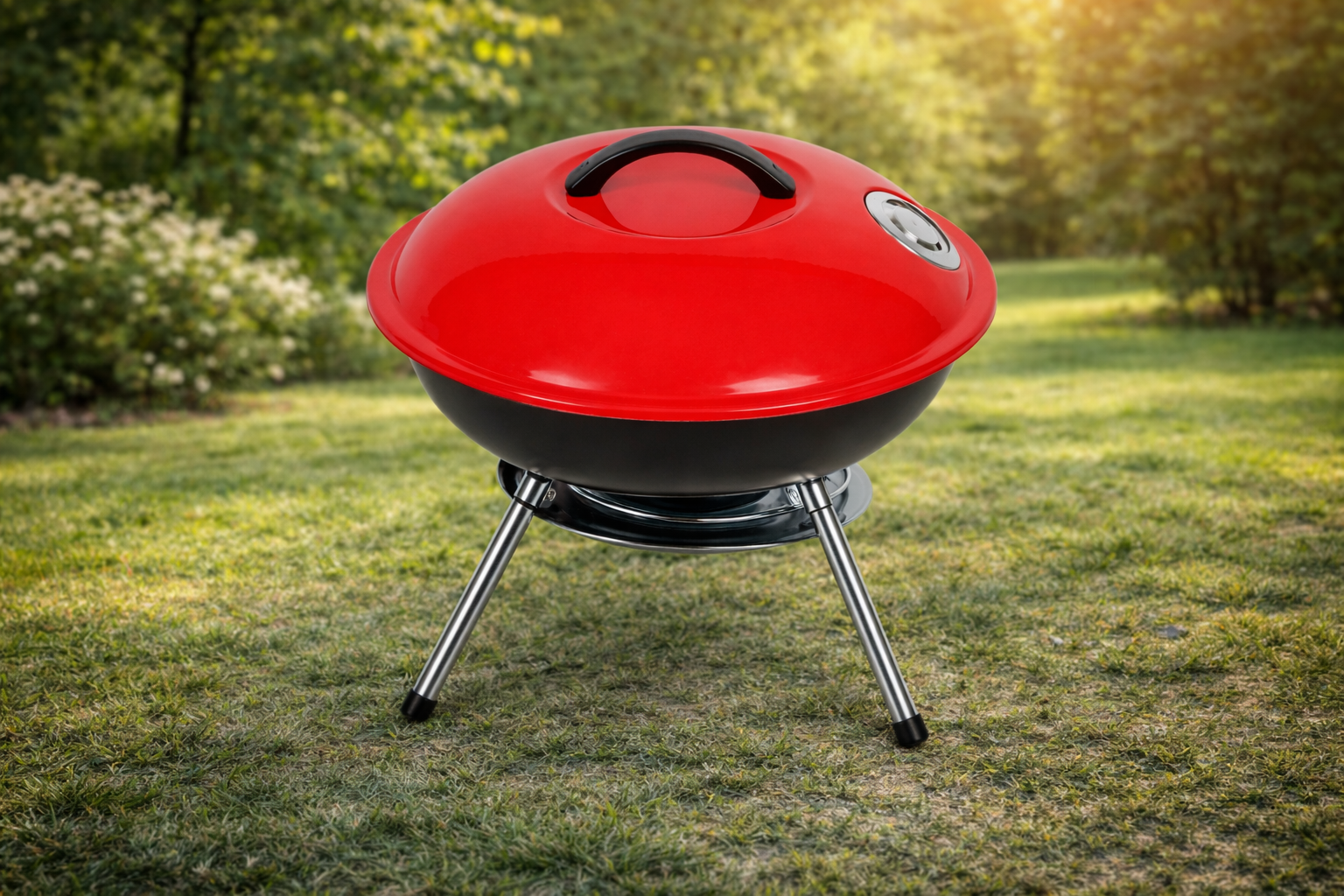 Churrasquera de metal a carbón portátil