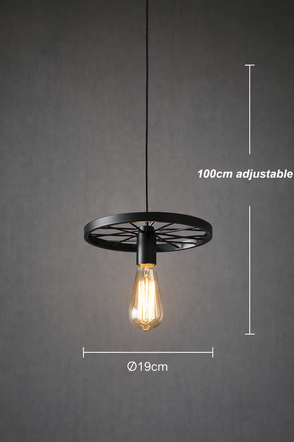 Lámpara de Techo “Una Copa” LG – Ø300 mm Negro