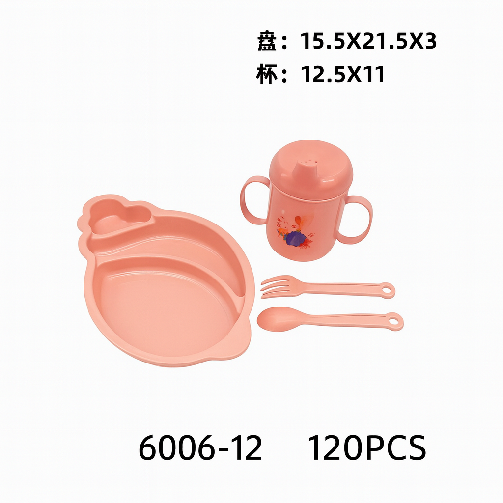 Set de bowl y taza y cuchara plastico